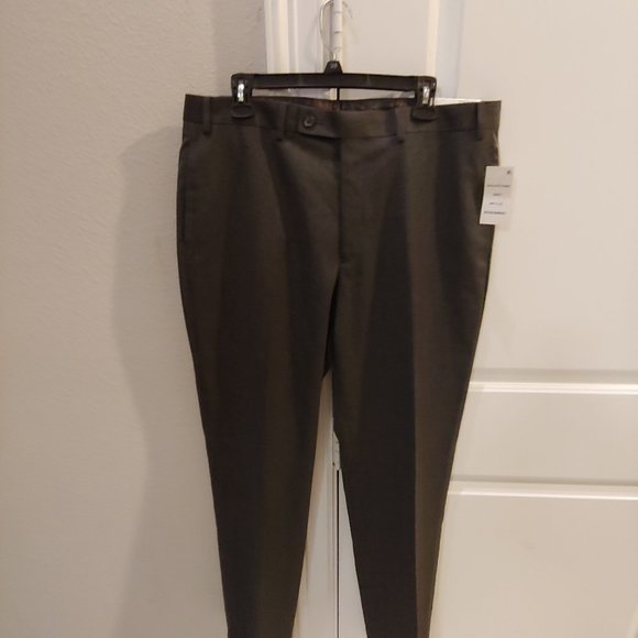 Ralph Lauren Polo Pants Mens 36 x 32 Gray flat front Slacks Polyester Cotton NEW - Picture 2 of 6